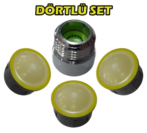 4'lü Su Tasarruflu Perlatör  Seti - Mix Bataryalar İçin