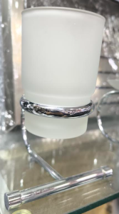 Ayrohe Set Üstü Camlı Krom Diş Fırçalık