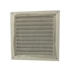 Krem (Kırık Beyaz) Sabit Kanat Metal Menfez 250X250