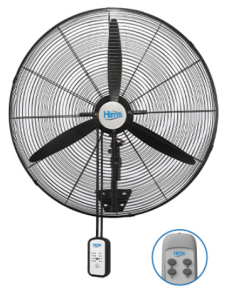 Hims HEF-DK750 210W 75 cm Siyah 3 Kanat Kumandalı Sanayi Tipi Duvar Vantilatörü
