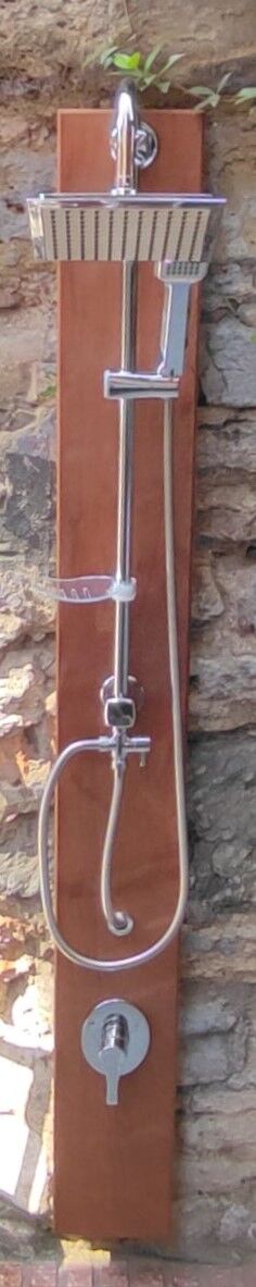 HAVUZ DUŞU DUVAR TİPİ İNCİ SERİSİ AHŞAP DUŞ SİSTEMİ (Sıcak-Soğuk Su Girişli)