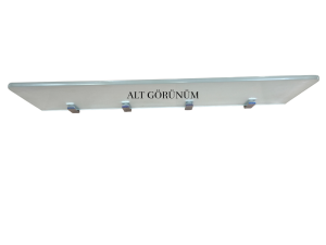 ETEJER CAMI 8 MM X 500 MM (ENİ 12 CM) - 4 ADET MONTAJ KROM AYAĞI DAHİL