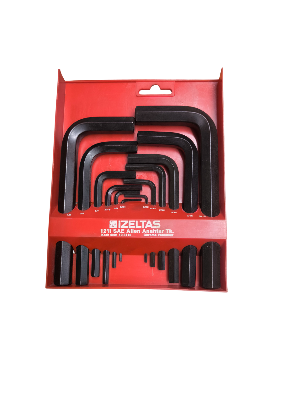 İZELTAŞ 4901003112 ALLEN ANAHTAR TAKIMI ALTI KÖŞE SAE 12 PARÇA (SİYAH)