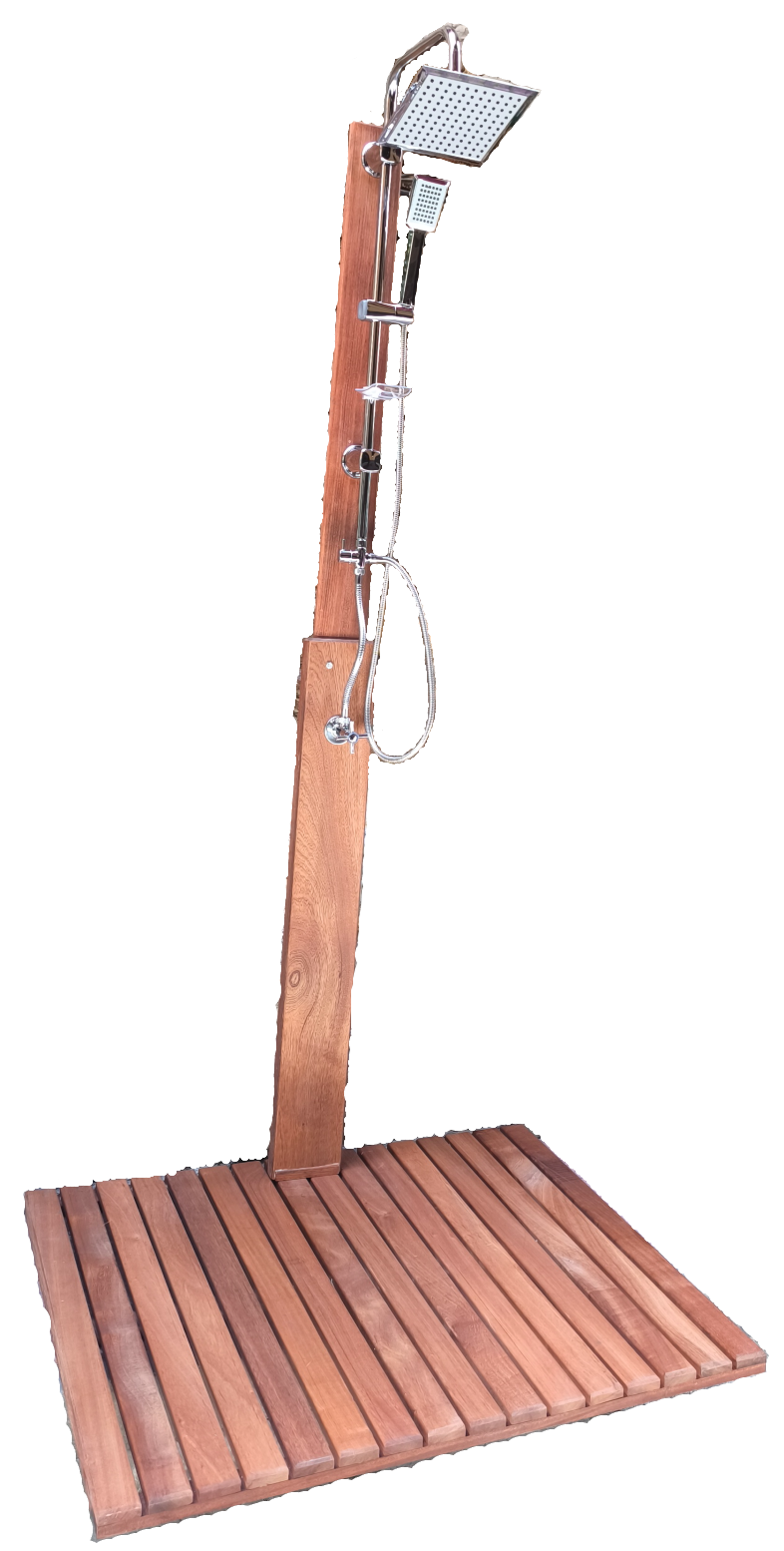 HAVUZ DUŞU DİKDÖRTGEN (90X110) KONFOR AHŞAP DUŞ SİSTEMİ  (Tek Su Girişli)