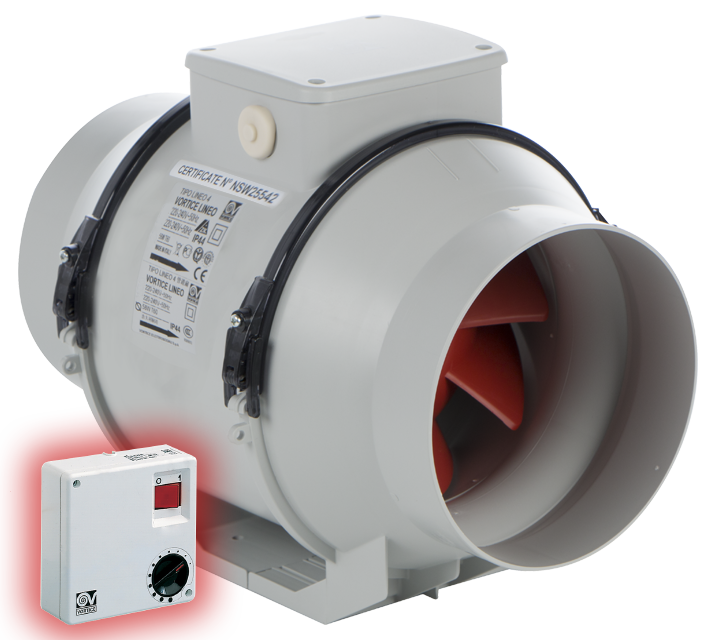 Vortice Lineo 125 VO - 365m3/h KANAL TİPİ FAN (Hız Anahtarı Dahil)