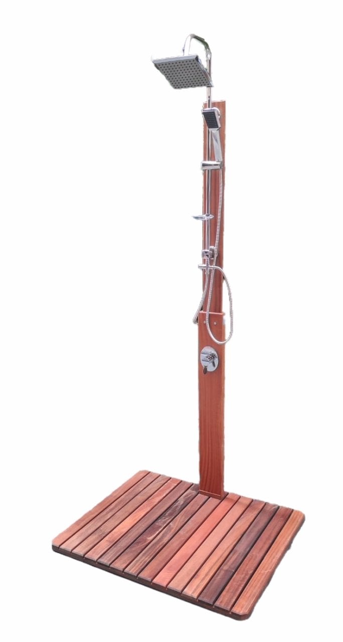 Havuz Duşu Dikdörtgen Konfor Ahşap Duş Sistemi (Sıcak-Soğuk Girişli)