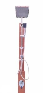 Havuz Duşu Dikdörtgen Konfor Ahşap Duş Sistemi (Sıcak-Soğuk Girişli)