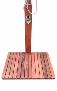 HAVUZ DUŞU DİKDÖRTGEN (90X110)  KONFOR AHŞAP DUŞ SİSTEMİ (Sıcak-Soğuk su girişli)