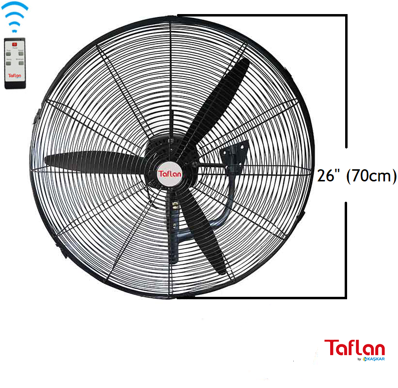FLW-650-HR Uzaktan Kumandalı 26''/180W Sanayi Tipi Duvar Vantilatörü