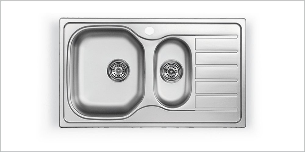 AEB 860 D Dekorlu 1,5 Hazneli Damlalıklı Eviye